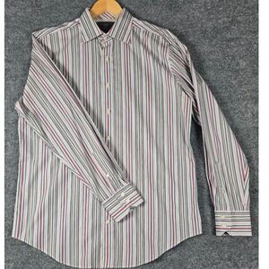 Maker & Company MMX Classic Tailored Striped Dress Shirt Men's‎ Size L Cotton